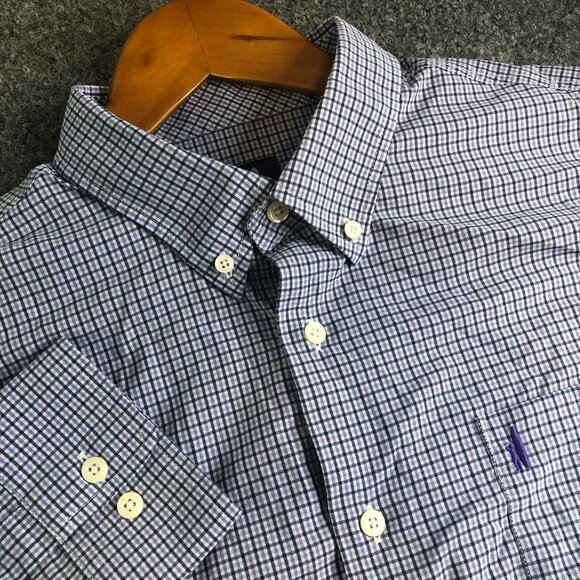 johnnie-O Other - Johnnie-O Shirt Mens XL Blue Button Long Sleeve Performance Stretch Plaid Bamboo
